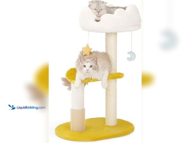 Lot 49-3433570 - Happi N Pets Cloud Cat Tree, 31.5in Multi-Level Indoor Cat Tower with Scratching Posts, Viewing Perc...