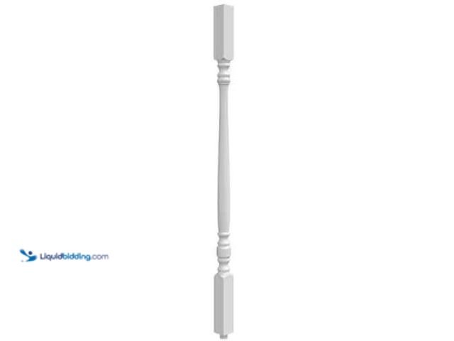 Lot 49-1625556 - Lot of (24) EVERMARK Stair Parts 42 in. x 1-3/4 in. 5105 Primed Square Top Wood Baluster for Stair R...