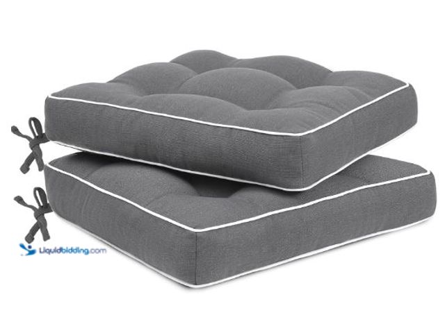 Lot 49-1569112 - Lot of (2) Favoyard Patio Cushions 17 x 17 Inch Indoor & Outdoor Chair Cushions Water-Resistant Seat...