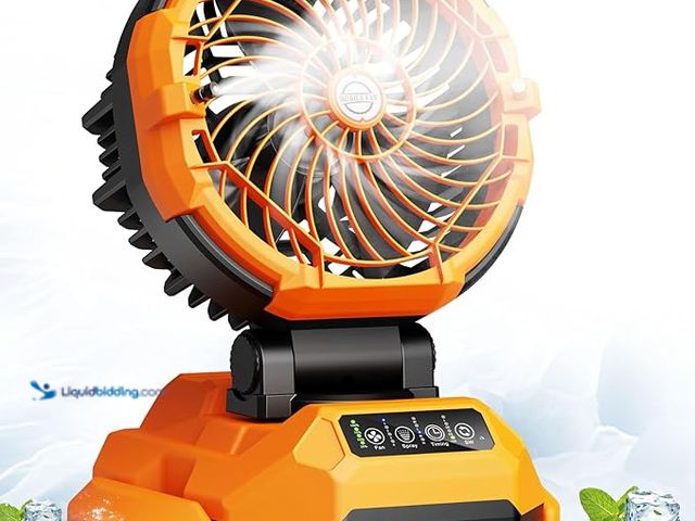 Lot 49-5433812 - Portable Misting Fan, 30000mAh Rechargeable Battery Powered Oscillating Cooling Fan, Outdoor Fans fo...