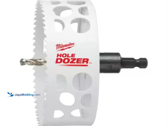 Lot 49-1578103 - Milwaukee 4-1/2 in. HOLE DOZER Bi-Metal Hole Saw with 3/8 in. Arbor and Pilot Bit, Model # 49-56-968...