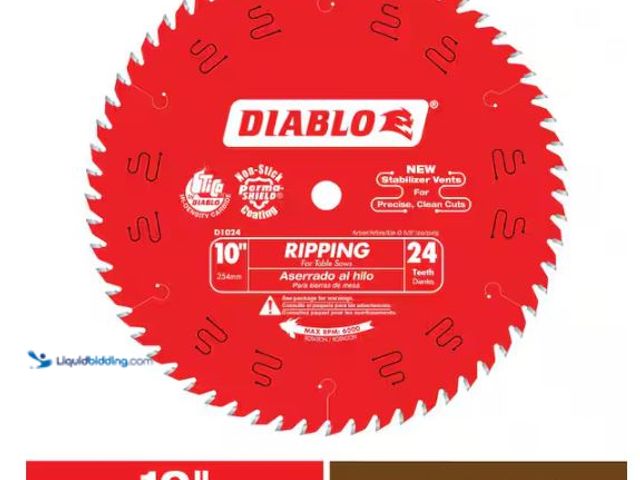 Lot 49-1514858 - DIABLO 10in. x 24-Tooth Ripping Circular Saw Blade for Wood Model # D1024X, Unused   Ref#HD0725