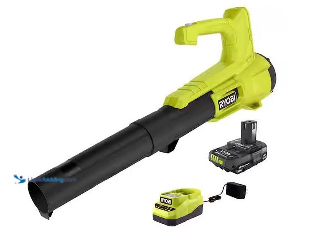 Lot 49-1572258 - RYOBI ONE+ 18V 90 MPH 250 CFM Cordless Battery Leaf Blower/Sweeper with 2.0 Ah Battery and Charger M...