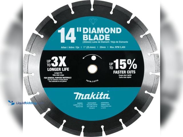 Lot 49-5414345 - Makita 14 in. Diamond Blade, Segmented, General Purpose, Model # E-01719, Unused.
