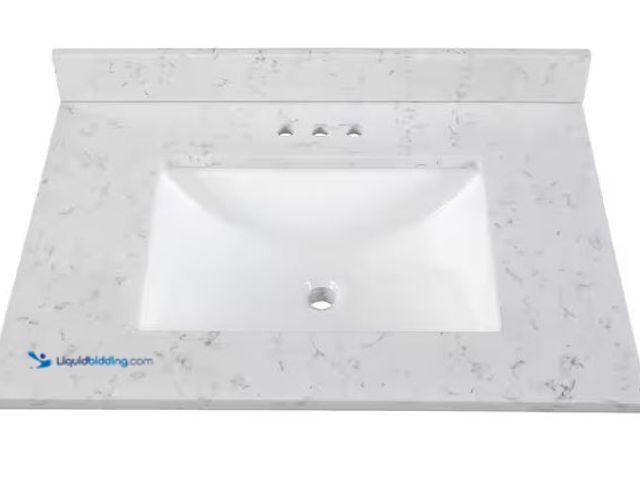 Lot 49-5486807 - Home Decorators Collection
31 in. W x 22 in. D Engineered Stone Composite White Rectangular Single ...