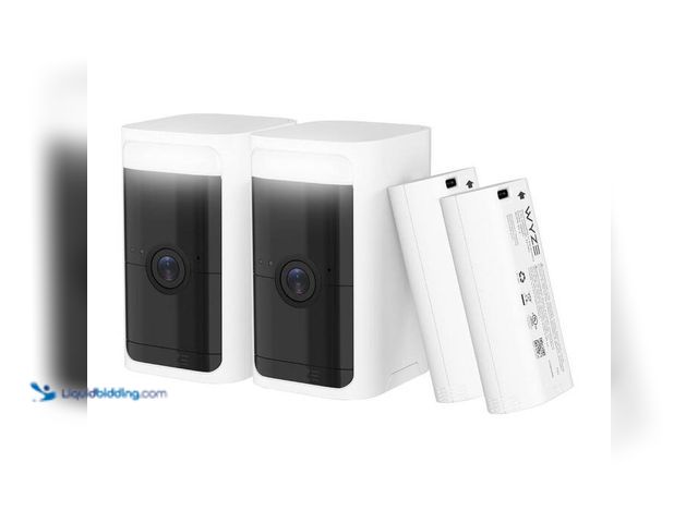 Lot 49-5414020 - Wyze
Battery Cam Pro 2-Pack, Wireless Indoor/Outdoor Home Security Camera, 2k HD Color Night Vision...