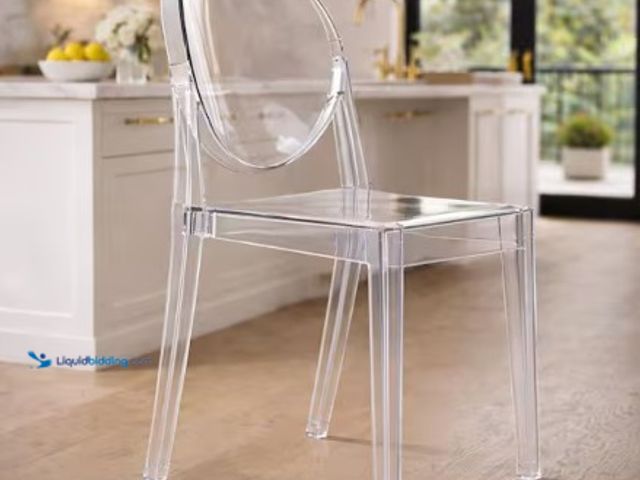 Lot 49-2022311 - Leisuremod Marion Clear Acrylic Side Chair, Model # GV19CL, Slightly used, Scuffs & scratches.  Ref#...