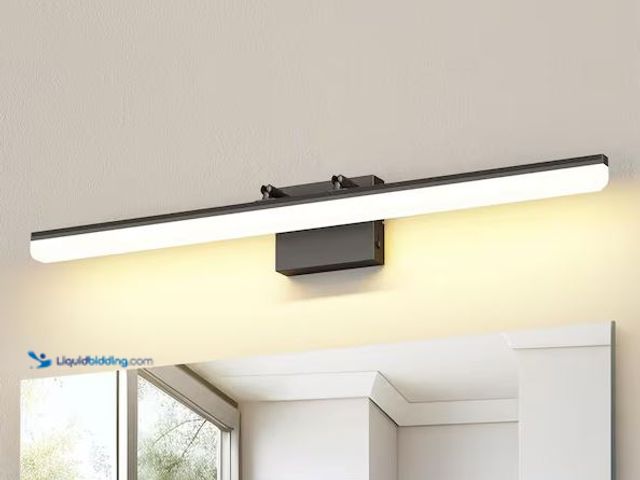 Lot 49-1576393 - JUSHENG 31.69 in. 1-Light Black LED Bathroom Vanity Light Bar with 5-CCT Adjustable Switch Model # H...