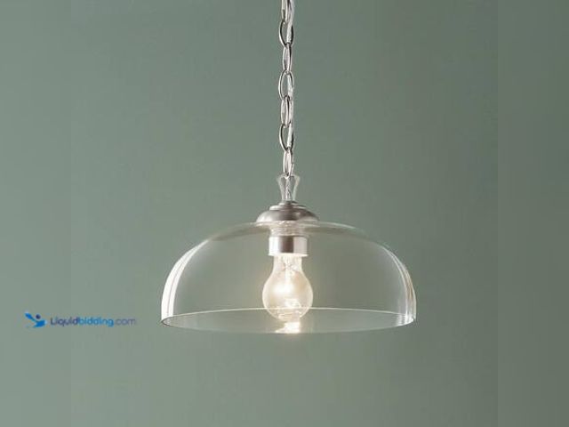 Lot 49-5546361 - KICHLER Gineva 1-Light Pendant with Clear Glass in Brushed Nickel Model # 82431 unused. Unable to te...