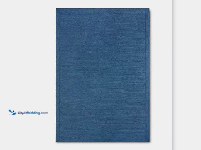 Lot 49-5560121 - 7'x10' Natural Woven Rectangular Braided Outdoor Area Rug Heathered Blue - Threshold™. UPC: 19926848...