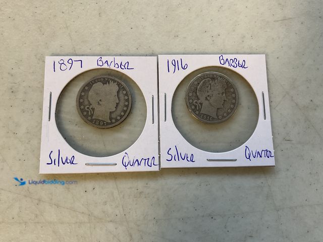 Lot 49-1830566 - LOT OF 2 SILVER BARBER QUARTERS INCLUDING 1897 AND 1916 #COINS0219