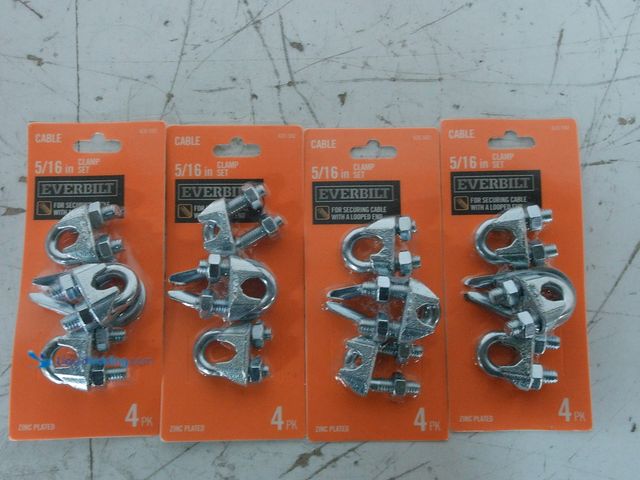 Lot 49-3616710 - (4-Pack) Everbilt 5/16 in. Clamp Set - Unused SKU # 635592  Ref#BIN0716