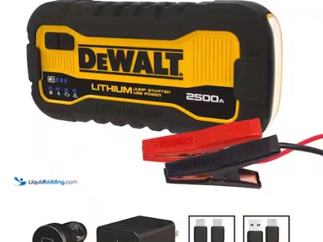 Lot 49-1544773 - DEWALT 2500 Peak Amp Lithium Jump Starter with USB Power Bank, Model # DXAELJ25, Unused, Factory pac...