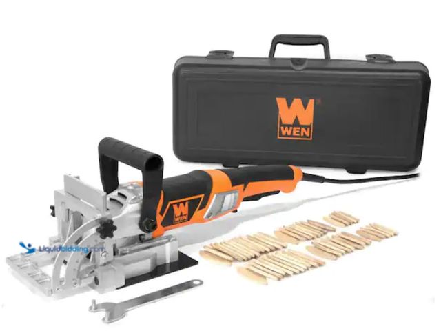 Lot 49-2001214 - WEN 8.5 Amp Plate and Biscuit Joiner with Case and Biscuits, Model # JN8504, Unused, Has attachments...
