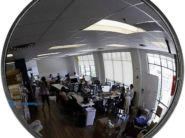 Lot 49-3600255 - 12” Acrylic Indoor Convex Mirror With Plastic Back, Round Indoor Security Mirror for the Garage Blin...