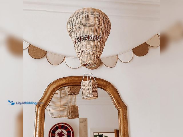Lot 49-5408143 - Rattan Hot Air Balloon Holiday Party Supplies,Inflatable Hot Air Balloon Wall-Mounted Hot Air Balloo...