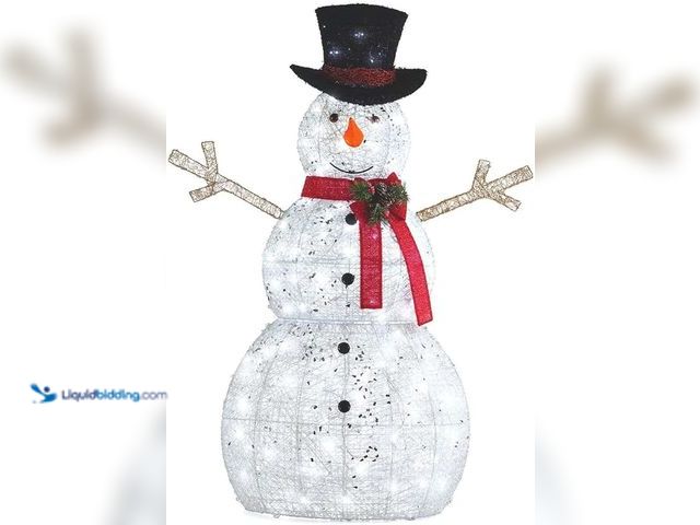 Lot 49-3600328 - 5 Ft. Pre-Lit Light Up Snowman with Top Hat | Outdoor Christmas Lawn Decoration Model #B07WK9SKKK, S...