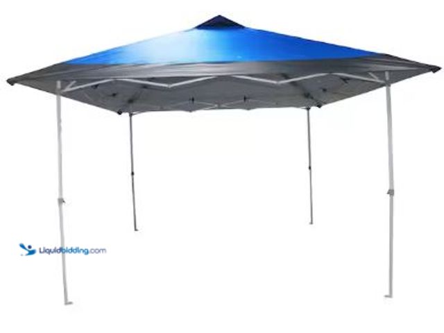 Lot 49-1517197 - Everbilt
12 ft. x 12 ft. Blue Mega Shade Pop-Up Canopy with Grey Trim, Model # NS PUG 144-150D, Unu...