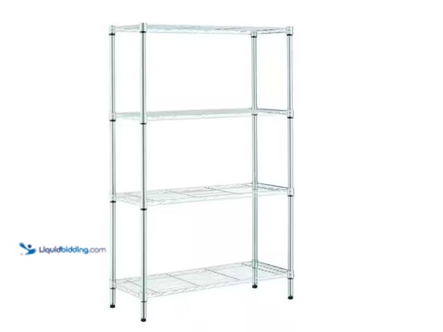Lot 49-1580025 - HDX 4-Tier Steel Wire Shelving Unit in Chrome (36 in. W x 54 in. H x 14 in. D), Model # 31436PS-1, U...