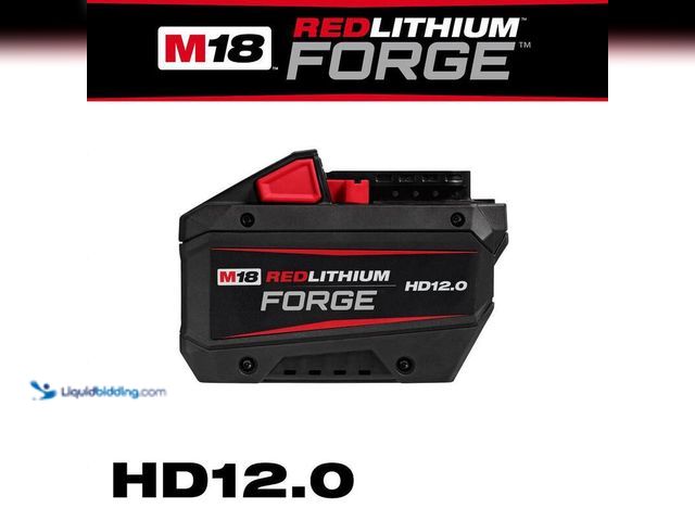 Lot 49-5406120 - Milwaukee M18 18V Lithium-Ion REDLITHIUM FORGE HD 12.0 Ah Battery Pack, Model#HD12.0, Unused, Tested...
