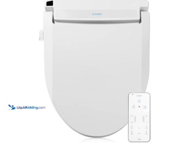 Lot 49-3600294 - Brondell Swash Electronic Bidet Toilet Seat LT99, Fits Elongated Toilets, White – Lite-Touch Remote,...
