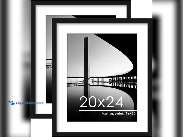Lot 49-5406922 - PEALSN 20x24 Picture Frame Set of 2, Display Pictures 16 x 20 with Mat or 20 x 24 Without Mat for Wa...