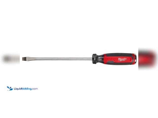 Lot 49-5541623 - Milwaukee 3/8 in. Slotted 8 in. Demolition Flat Head Screwdriver with Cushion Grip. Model # MT210. N...