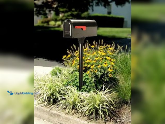 Lot 49-2022490 - Architectural Mailboxes MB1 Black, Medium, Steel, Post Mount Mailbox and 2 in. In-Ground Post Kit, M...