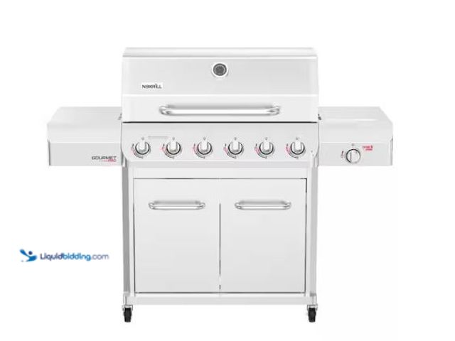 Lot 49-5510522 - Nexgrill
Gourmet Pro 6-Burner Stainless Steel Propane Gas Grill with Searing Side Burner and Griddl...