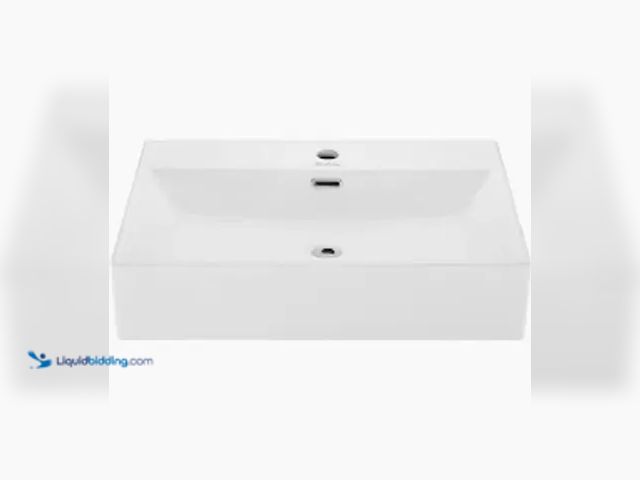 Lot 49-1623901 - 24"x16" Rectangular Vessel or Wall Mounted Bathroom Sink Glossy White, Model # 61E-410-1, Unused.  R...
