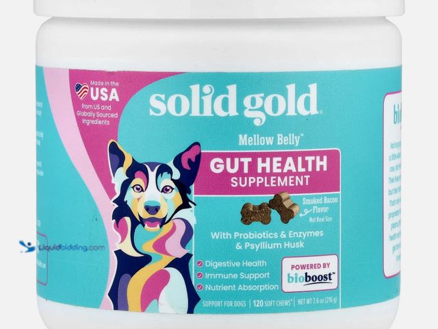 Lot 49-5545478 - Mellow Belly™, Gut Health Supplement, For Dogs, Smoked Bacon, 120 Soft Chews, Unused in a PK of 2, E...