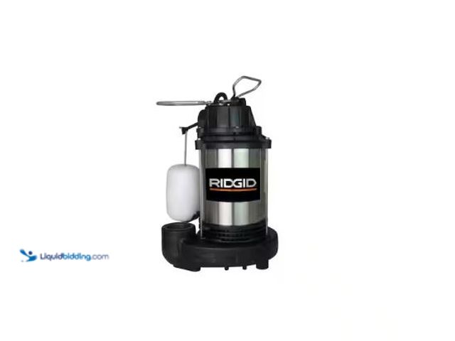 Lot 49-5514561 - RIDGID
1/3 HP Stainless Steel Dual Suction Submersible Sump Pump Internet # 308759144
Model # 330R...