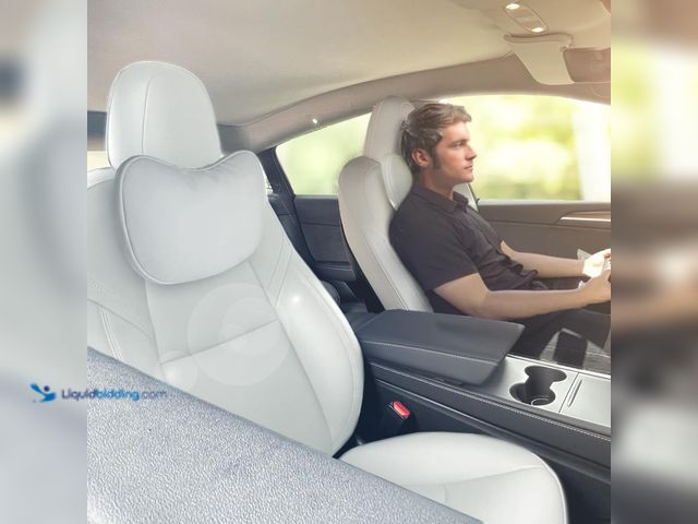 Lot 49-5482025 - TANOLA TESBEAUTY Nappa Leather Headrest Pillow 2 Packs for Tesla Neck Pillow Uniquely Designed for T...