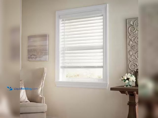 Lot 49-1565707 - Home Decorators Collection White Cordless Room Darkening Premium Faux Wood Blind w/2.5in. Slats -67 ...
