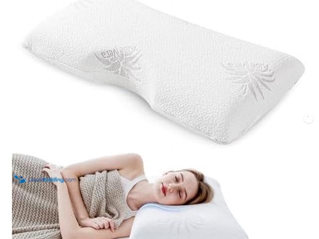Lot 49-1555662 - Side Sleeper Pillow, Cervical Pillow for Neck Pain, Aloe Vera Infused Memory Foam Pillow, Skin Frien...