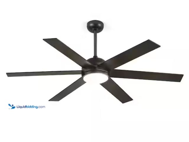 Lot 49-2020902 - MOKSILED 58 in. Indoor/Outdoor Black Ceiling Fan with LED Lights and Remote Quiet Reversible DC Moto...