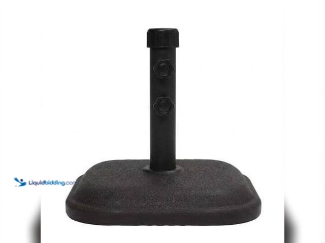 Lot 49-3563894 - StyleWell 26 lb. Concrete and Resin Patio Umbrella Base in Black. Model # UB26B. Unused