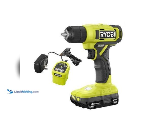 Lot 49-3616586 - RYOBI ONE+ 18V Cordless 3/8 in. Drill/Driver Kit with Compact Battery and Charger - New Model # 1010...