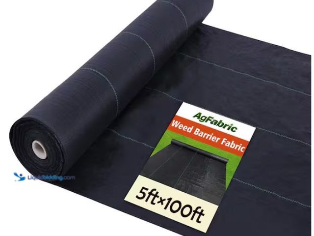 Lot 49-1622656 - Agfabric 5 ft. x 100 ft. Black Heavy-Duty Landscape Fabric Pro Commercial Weed Barrier, Model # W1GC...