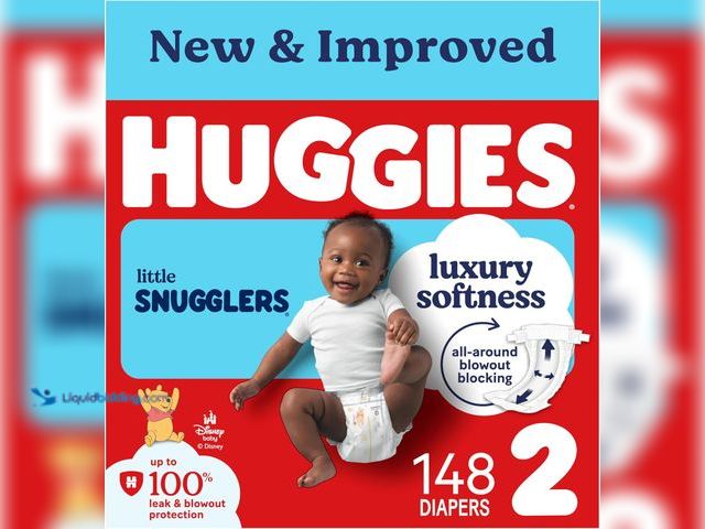Lot 49-5546292 - Huggies Size 2 Diapers, Little Snugglers Baby Diapers, Size 2 (12-18 lbs), 148 Count Model:036000497...