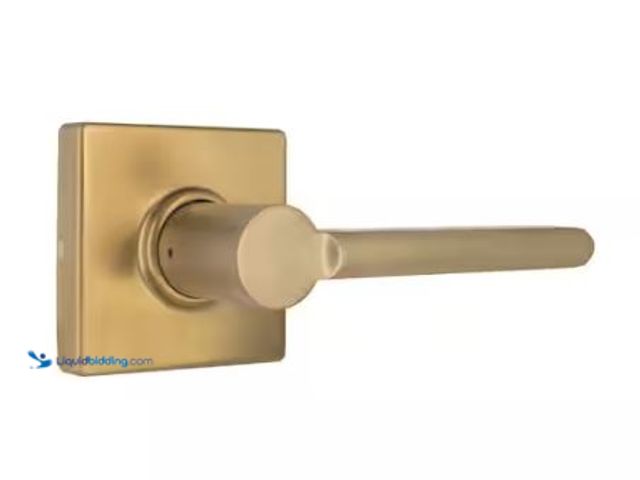 Lot 49-1569222 - Lot of (2) Defiant Tonebridge Brushed Gold Hall/Closet Door Handle with Square Rose, Model # 32LS3XM...