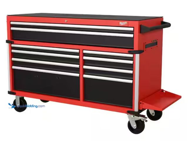 Lot 49-1631401 - Milwaukee High Capacity 56 in. W x 22.1 in. D 10-Drawer Rolling Tool Cabinet, Model # 48-22-8557T, M...