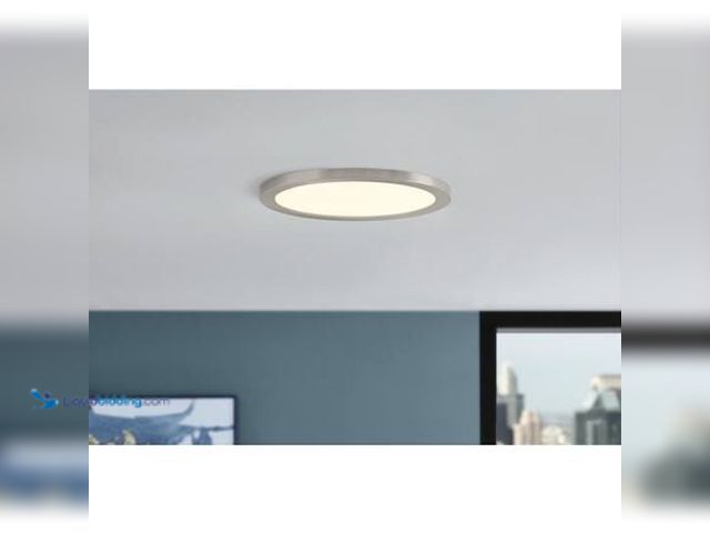 Lot 49-5546461 - Commercial Electric 15 in. Brushed Nickel New Ultra-Low Profile Integrated LED Flush Mount 5CCT (2-P...