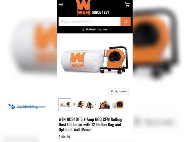 Lot 49-1811872 - When model 3401 dust collector. Unused, out of box no bag. Tested works.