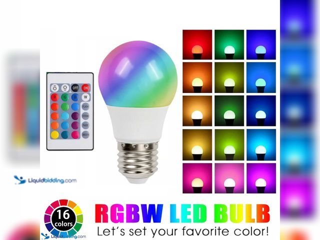 Lot 49-1802819 - Color Changing LED 12W E26 Light Bulb with Remote - NEW - RGB/Daylight White - This light bulb combi...