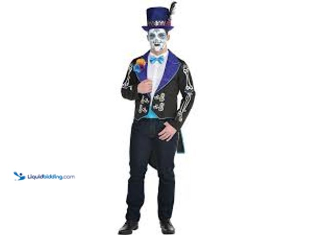 Lot 49-5433817 - NEW Tailcoat Day of the Dead Dia de Los Muertos Costume Adult L/XL Up to Size 46. Item is Unused