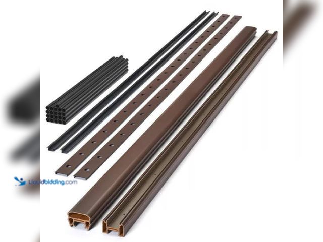 Lot 49-5437764 - Trex Transcend 8 ft. x 36 in. Vintage Lantern Composite Horizontal Deck Rail Kit with Black Round Al...