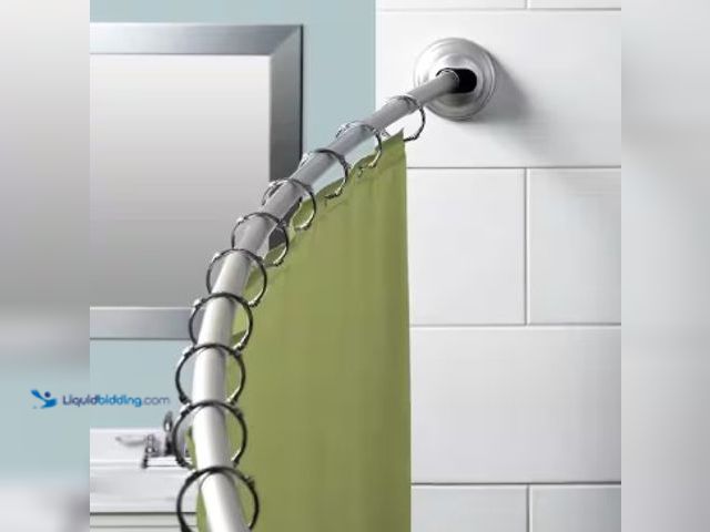 Lot 49-2025666 - Zenna Home NeverRust 50 in. to 72 in. Aluminum Dual Mount Curved Shower Curtain Rod in Brushed Nicke...