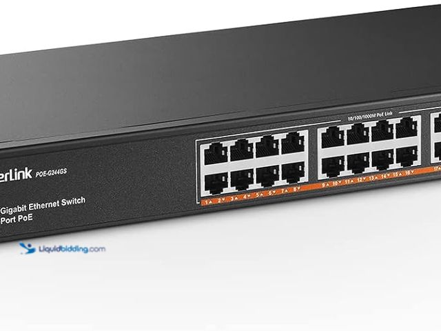 Lot 49-5545198 - MokerLink 24 Port Gigabit PoE Switch, 2 Gigabit Ethernet Uplink, 2 Gigabit SFP, 400W IEEE802.3af/at,...
