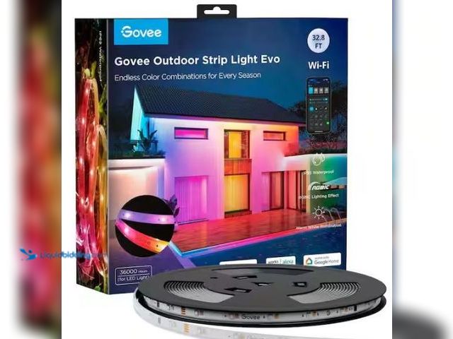 Lot 49-3432573 - Govee 32.8 ft. Outdoor Plug-In Integrated LED Novelty RGBIC with White Lighting Wi-Fi Enabled String...
